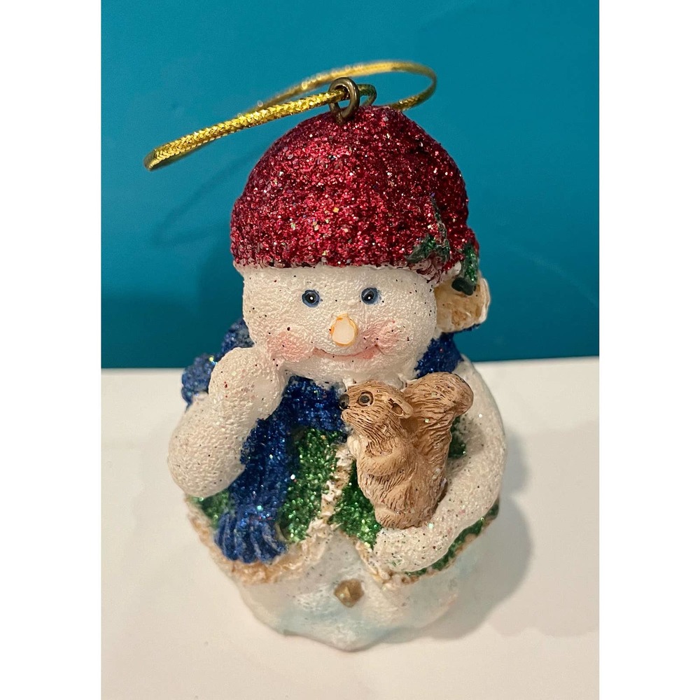 Young’s Resin Glittery Christmas Snowman Ornament